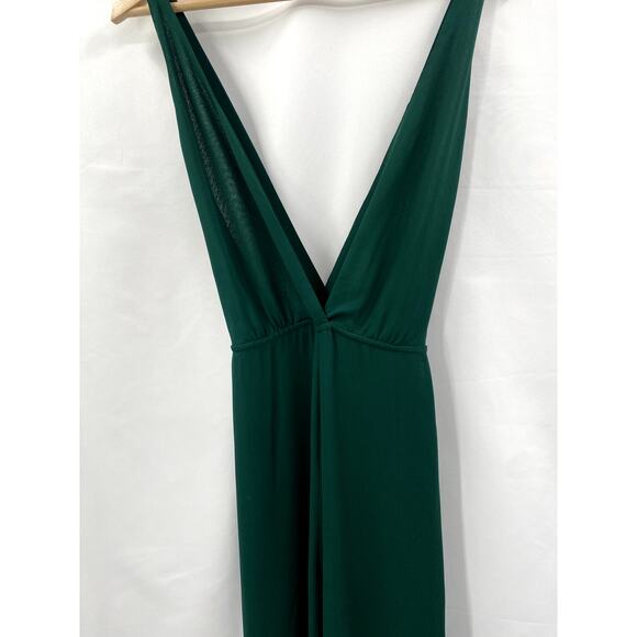 Reformation 4 Sofi Georgette Jumpsuit Emerald Green Wide Leg - Picture 4 of 7